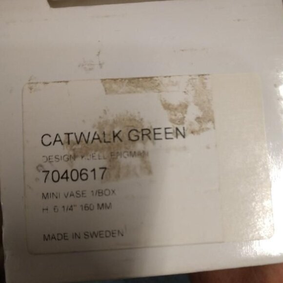 Kosta Boda Green Abstract Glass Vase Signed By Artist Sweden 1742 Modern Art Dec - Picture 3 of 16